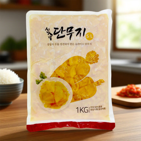 [WEIFANG NEWSTAR FOODS CO]코우 신슈 압축 일본식 밑반찬 슬라이스 단무지 1kg 짜장면 김밥 곁들임반찬 주먹밥 쫄깃