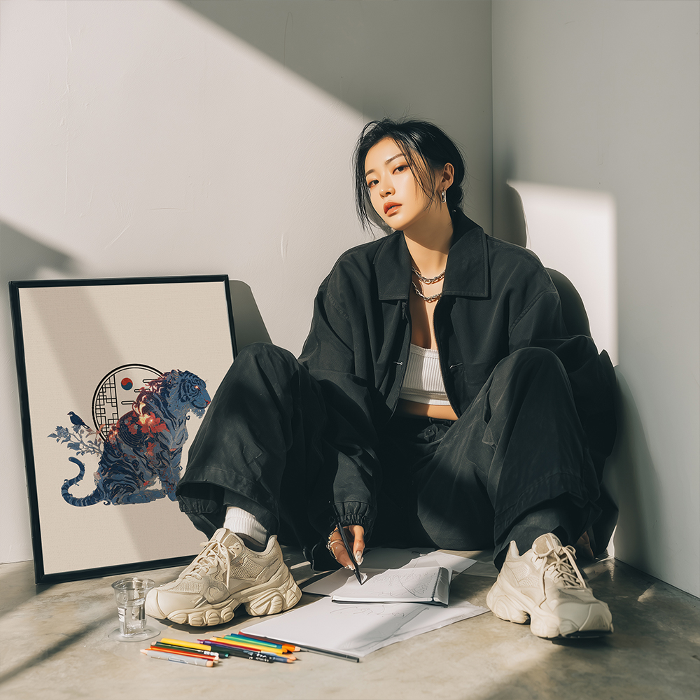 까치호랑이 풍수액자 개업집들이 맞춤 행운 액자 선물 A3(297mmx420mm)