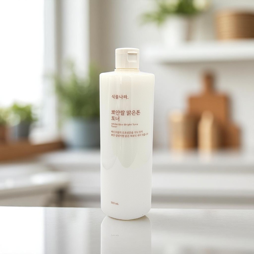 식물나라 뽀얀쌀 맑은톤 토너 대용량 500mL - 상품 이미지