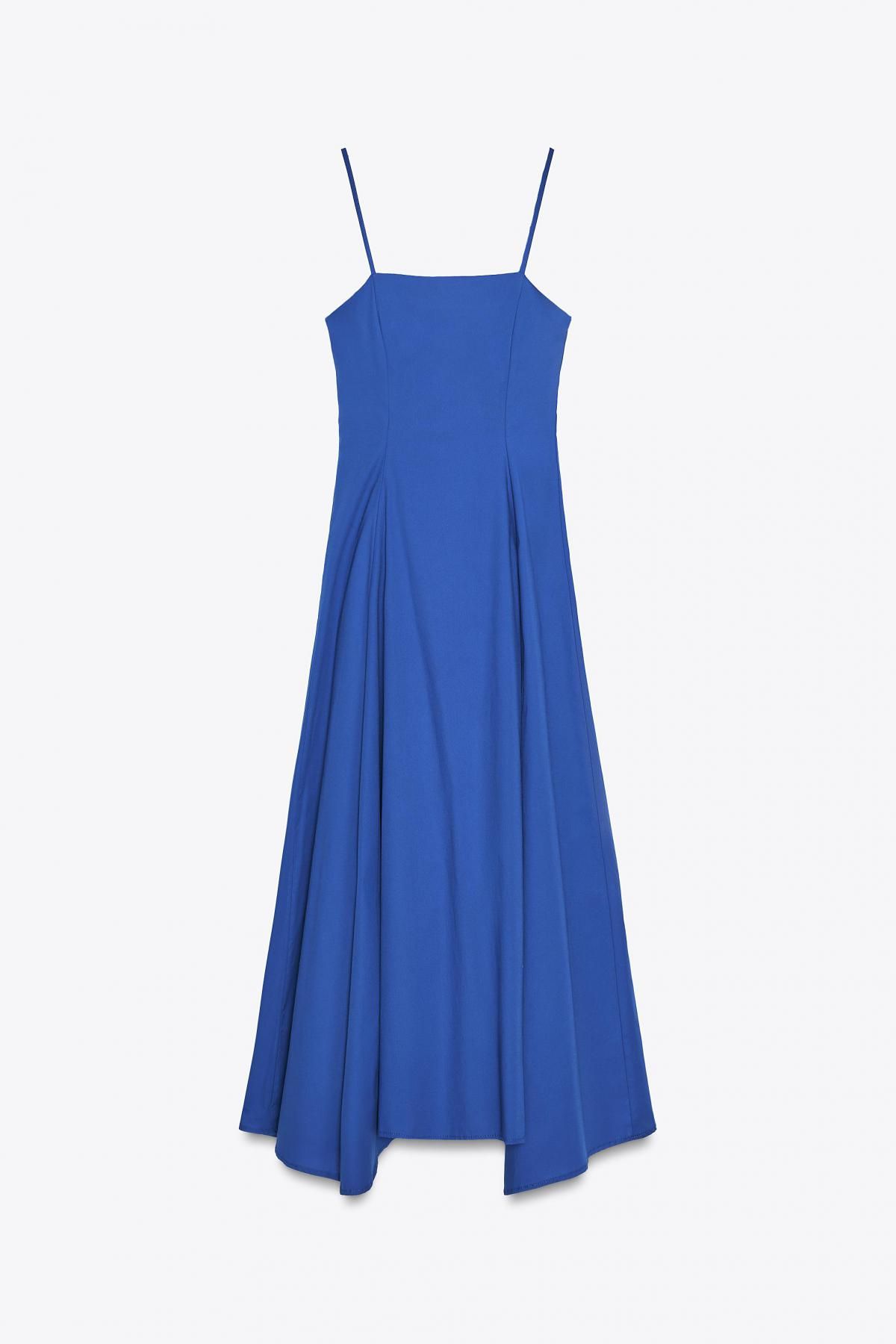 자라 비대칭 스트랩 블루 미디 원피스 3152/217 CORNFLOWER BLUE - 메인 이미지
