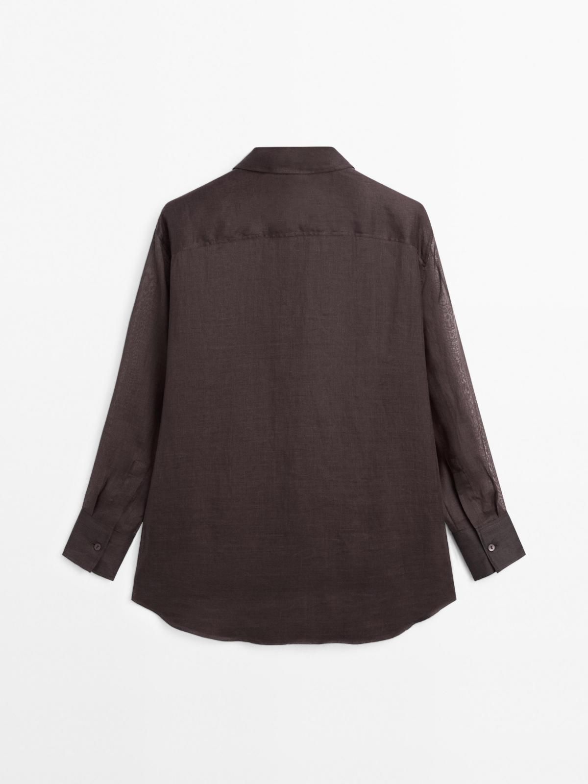 마시모두띠 트렌디 시스루 라미 롱 셔츠 9407/954 BROWN - 상세 이미지 4