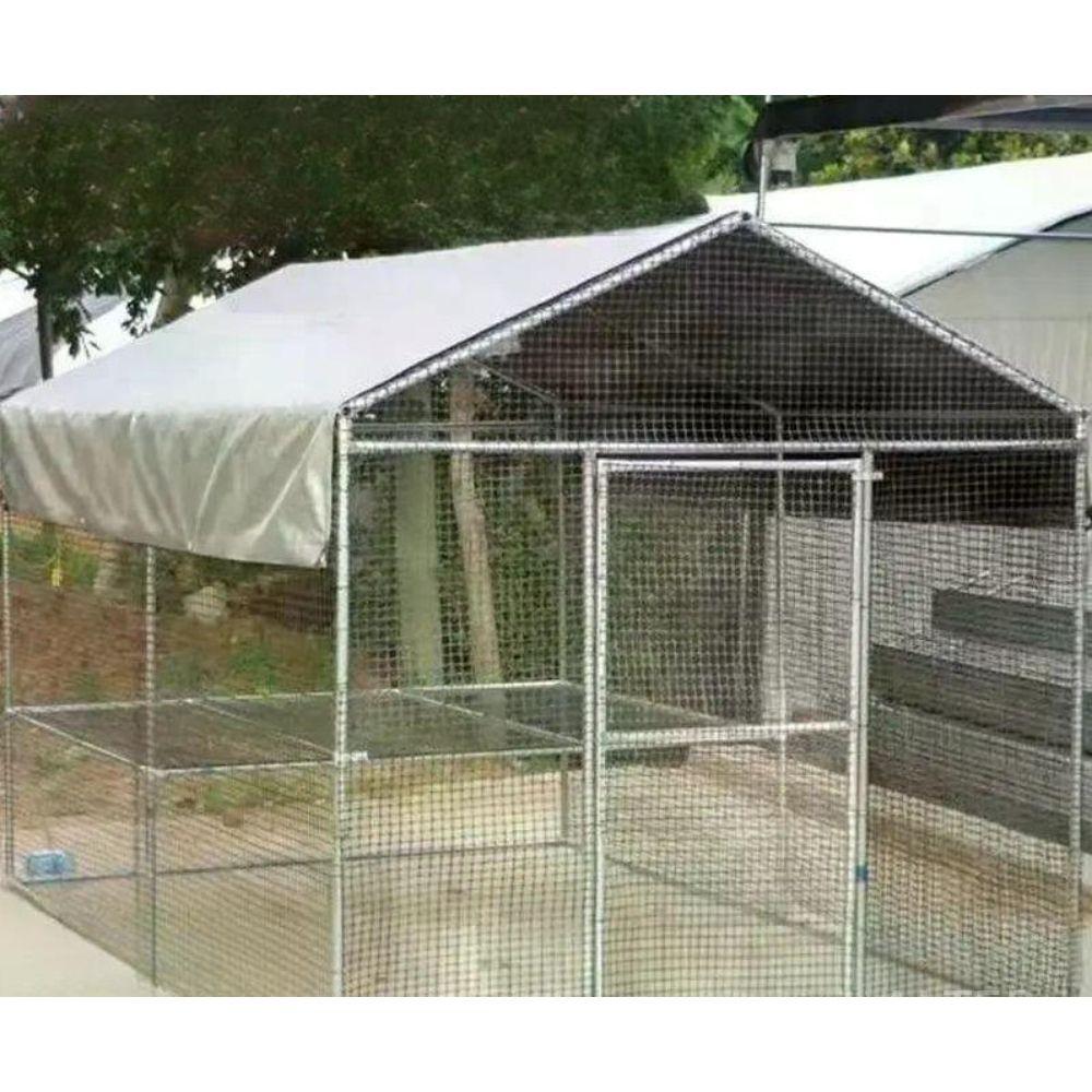 야외 닭장 대형 조립식 병아리 케이지 사육장 울타리 2x2x2m 닭장 뼈대+철조망+타포린 - 상세 이미지 2
