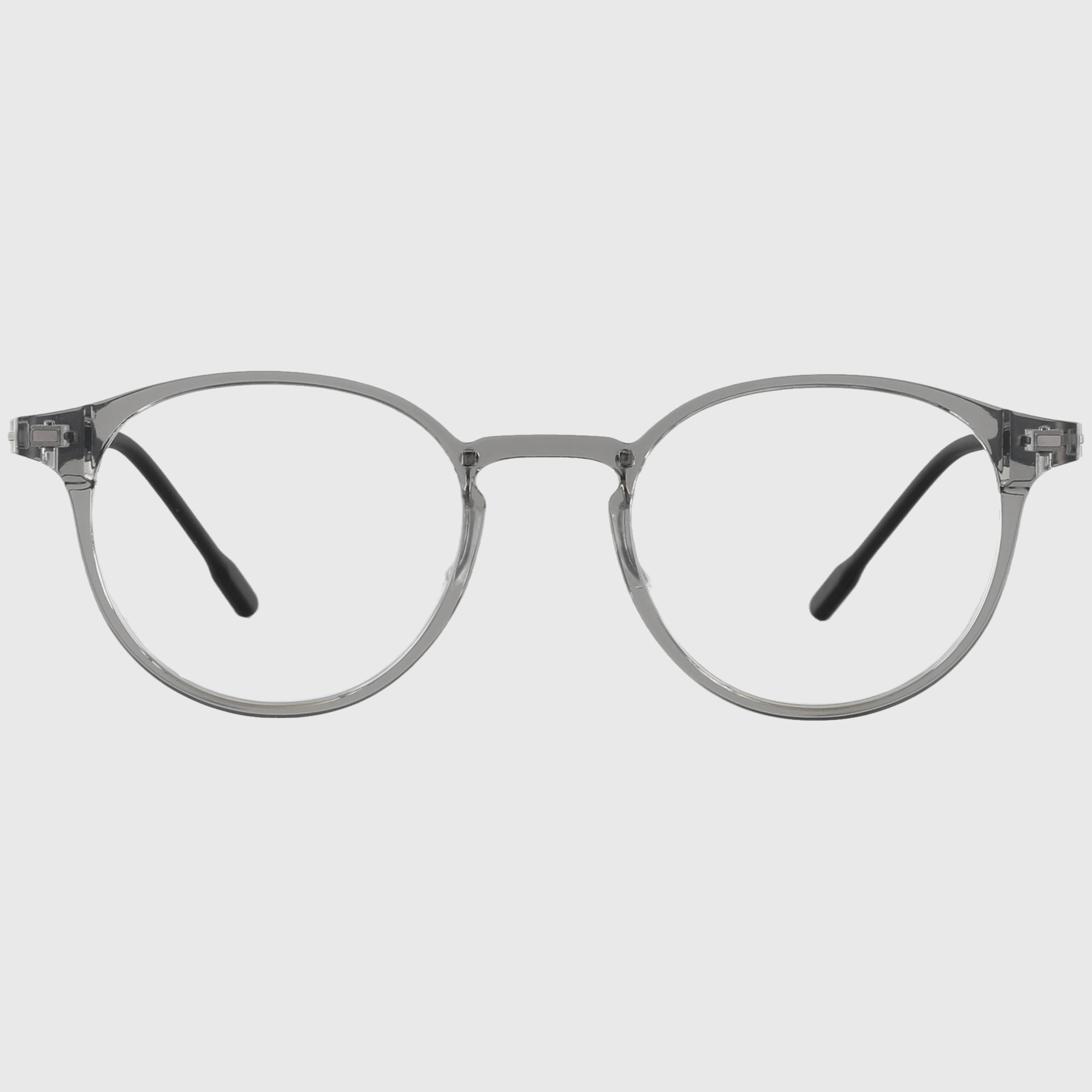 블루스크린차단 초경량 국산 나사없는 동그란 뿔테 안경 투명 고도근시