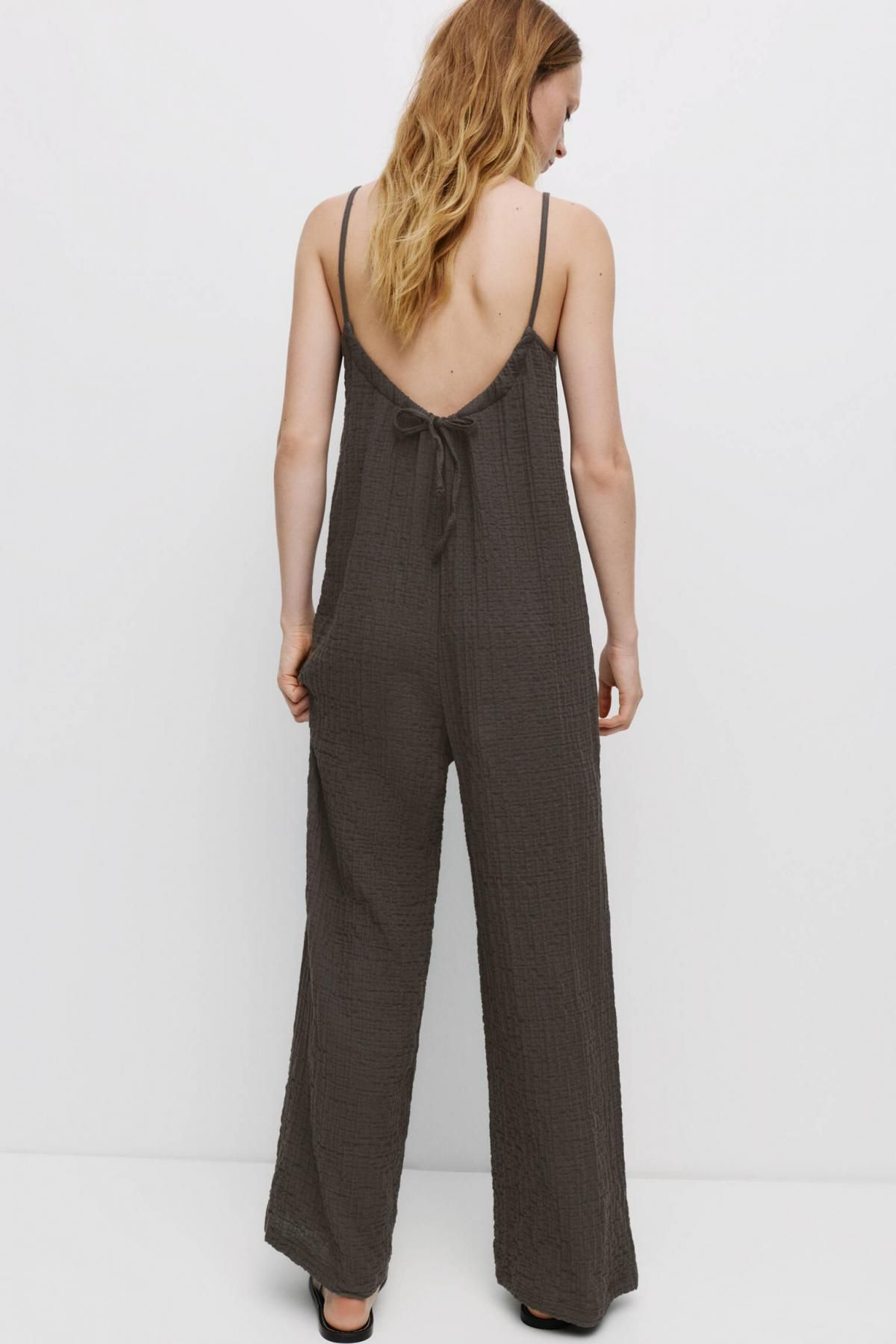 풀앤베어 코튼 스트랩 롱 점프수트 7638/309 ANTHRACITE GREY - 상세 이미지 4