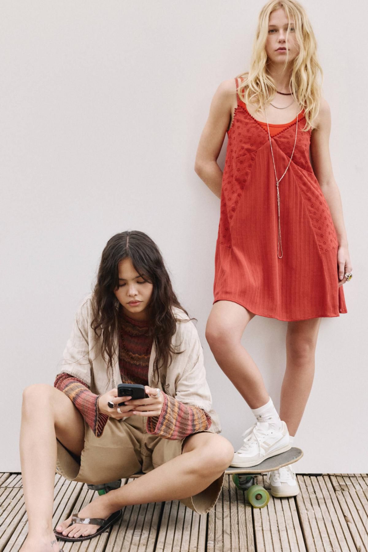 풀앤베어 패치워크 레드 스트랩 미니 원피스 7394/308 BRIGHT RED - 상세 이미지 2