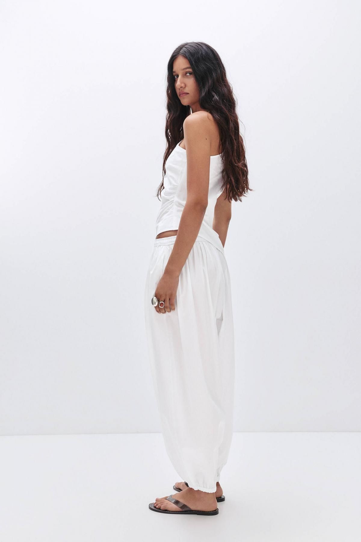 풀앤베어 코튼 오버사이즈 조거 팬츠 7675/327 WHITE - 상세 이미지 4