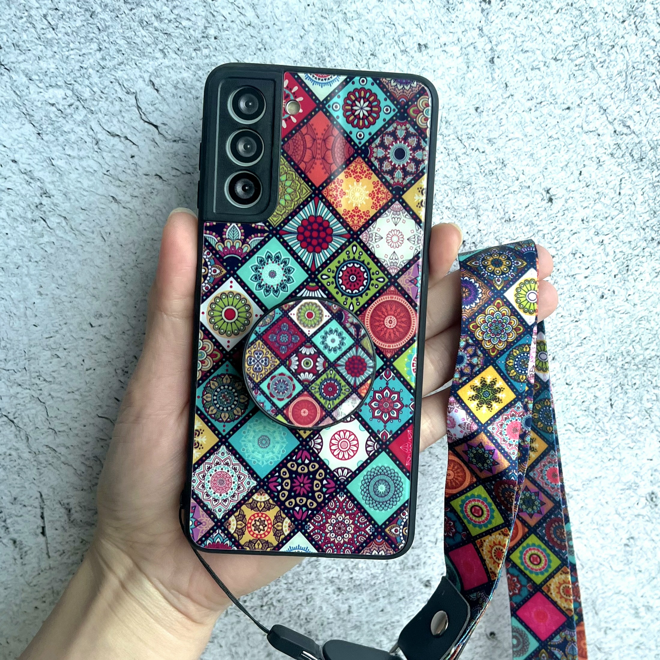 범퍼 케이스 실리콘 명품 스트랩 포함, 갤럭시S21 - 상품 이미지