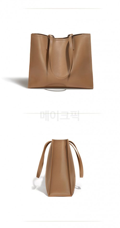 여성 소가죽 토트백 대용량 고급스러운 질감 출퇴근용 숄더백 가볍고 실용적인 디자인 데일리 가방 이미지 6
