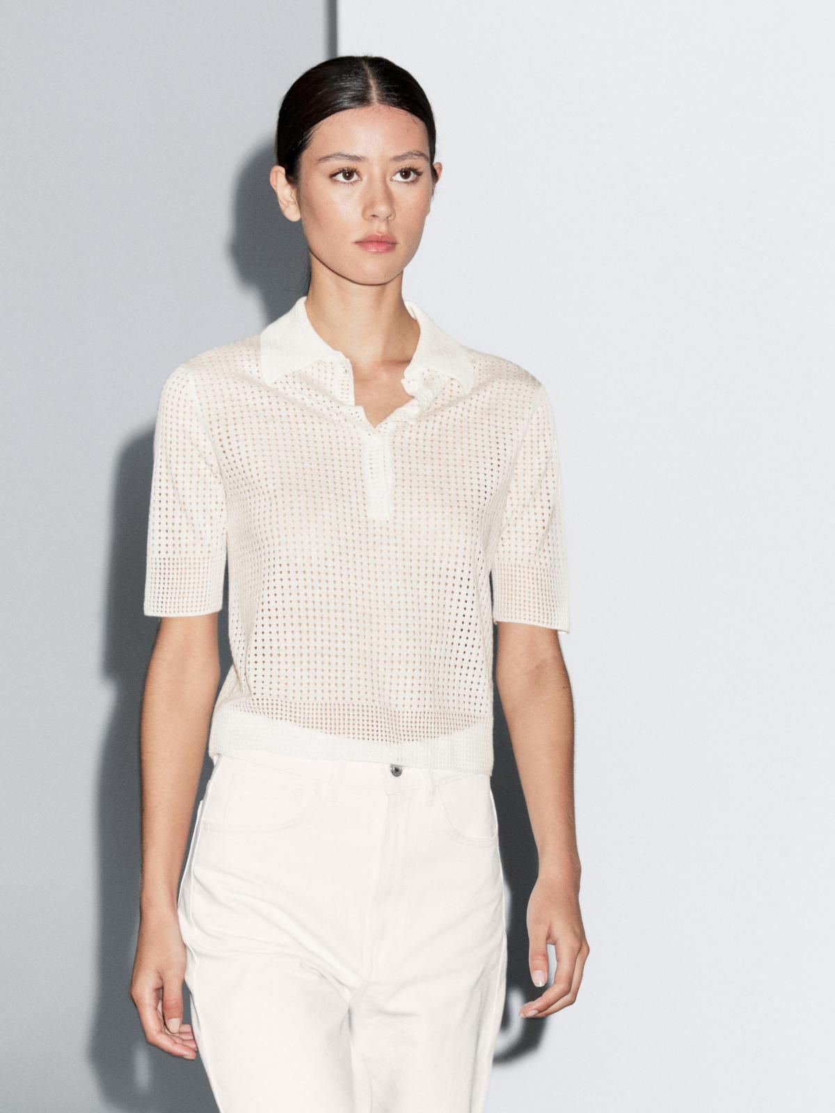 마시모두띠 폴로 칼라 오픈 니트 스웨터 5748/579 CREAM