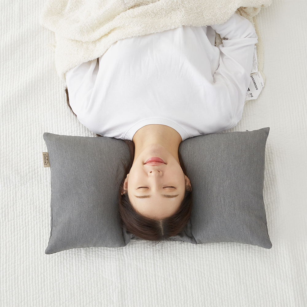 집앤콕 베개 일자목 거북목 목디스크 옆으로도 편한 경추베개 그레이, 30x60
