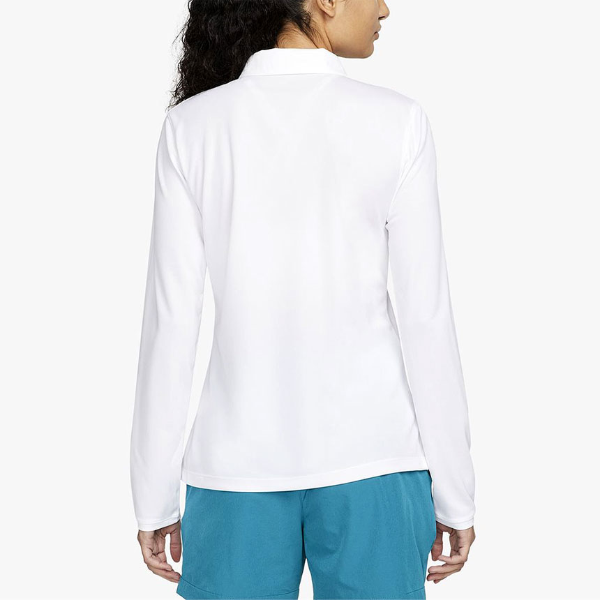 [오늘출발] 나이키 골프 드라이핏 빅토리 여성 롱슬리브 폴로 티셔츠 화이트, S - 상세 이미지 3