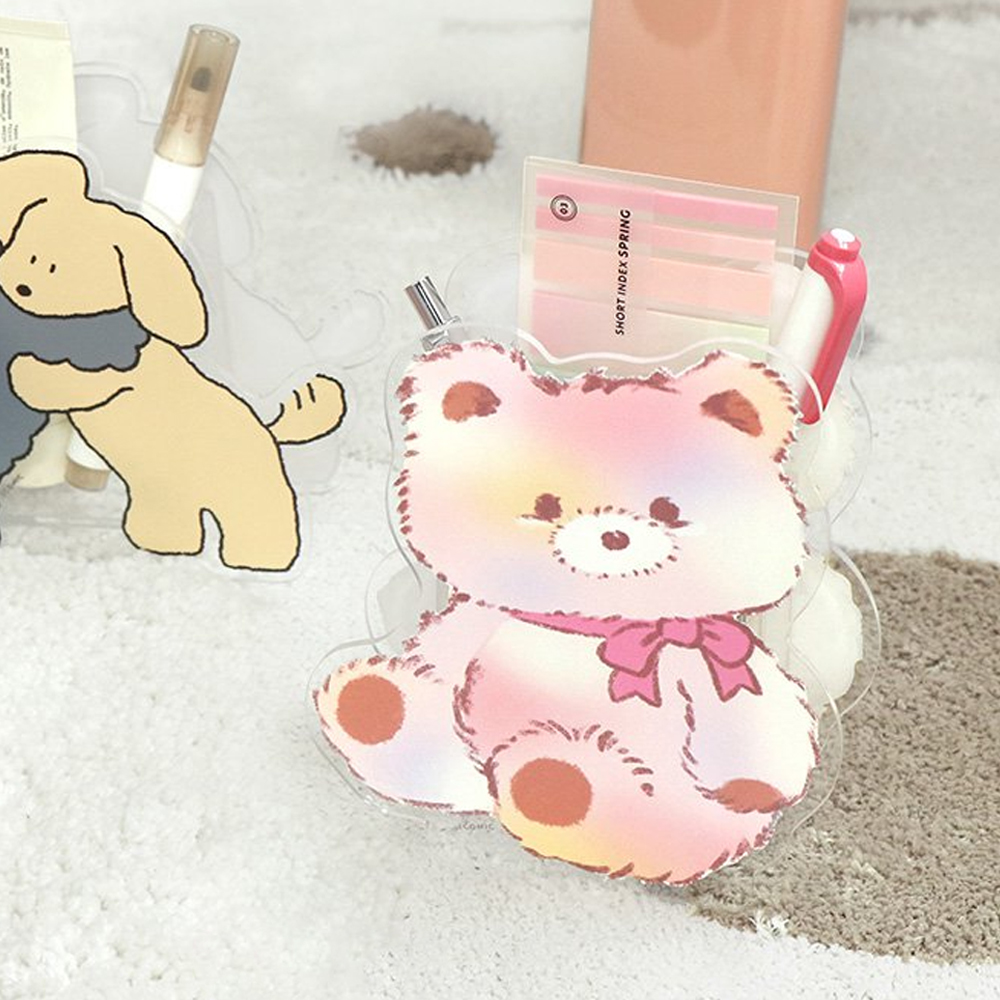 귀여운 캐릭터 투명 연필꽂이 펜꽂이 필기구정리함 유니버스 - 상세 이미지 5