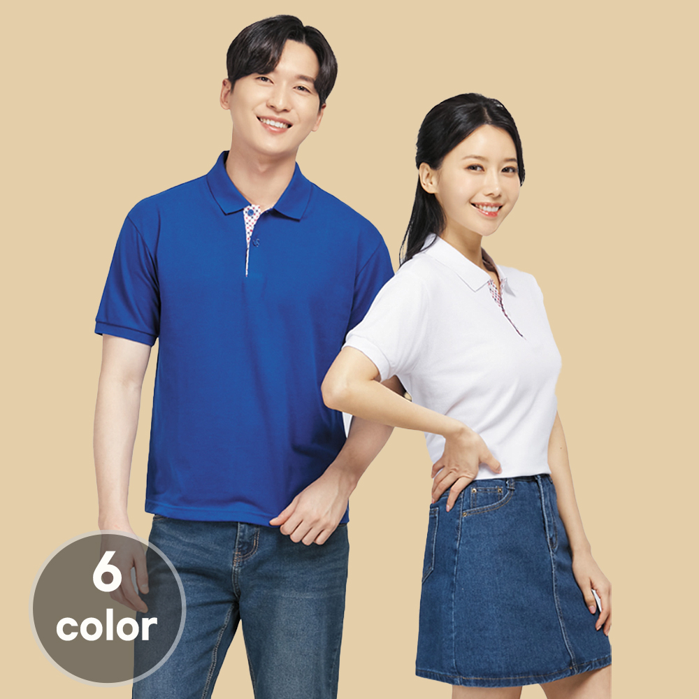 (6color)30수체크카라반팔티셔츠 식당 음식점 가게티 단체티 홀서빙복 - 상세 이미지 2