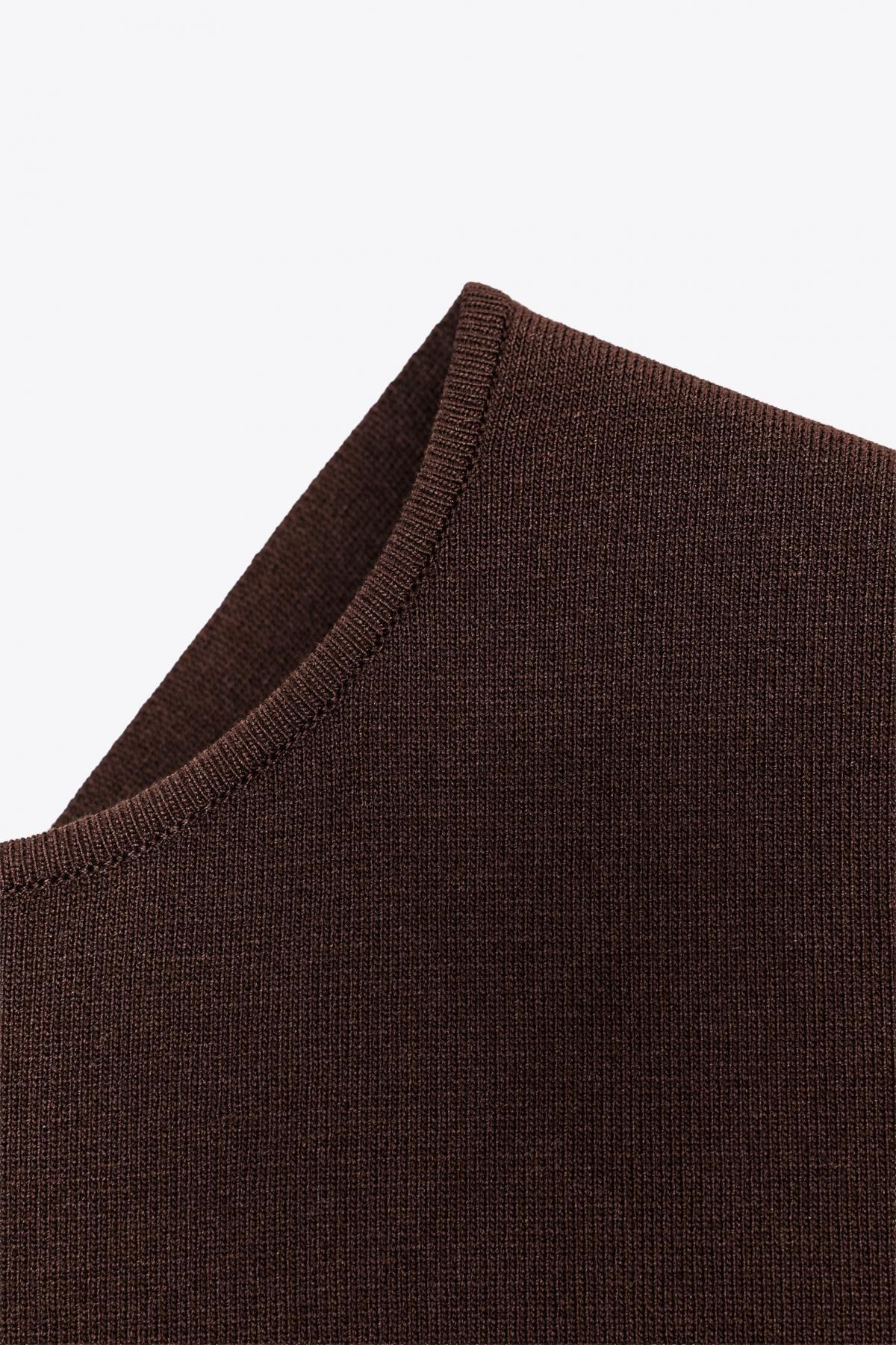 자라 크롭 니트 컷아웃 백 민소매 탑 3646/008 BROWN - 상세 이미지 5