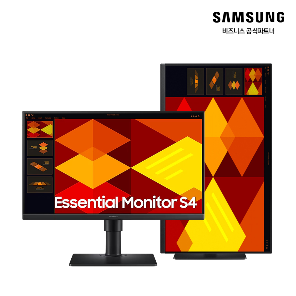 삼성 에센셜 24(60.4cm) IPS FHD 100Hz 피봇 사무용 모니터 LS24D404GAKXKR - 메인 이미지