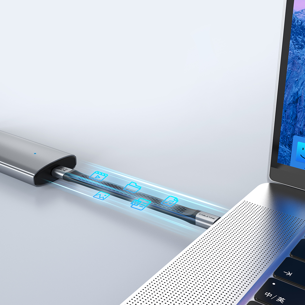 케이블타임 USB4 8K 40Gbps 240W C to C타입 플랫 고속 충전 케이블 CU45B 썬더볼트 3 4 호환 - 상세 이미지 3