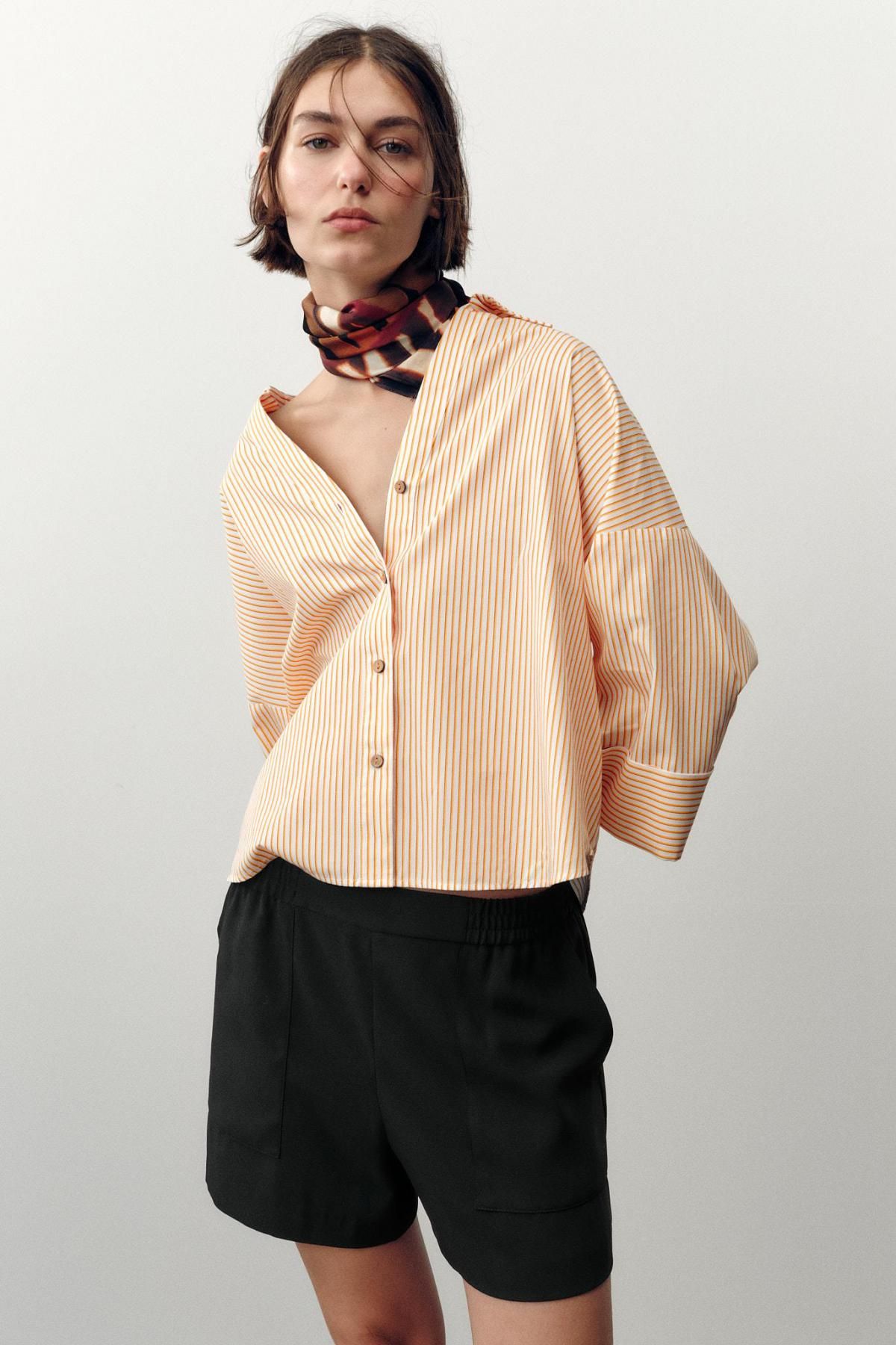 자라 스트라이프 와이드 슬리브 포플린 셔츠 7997/100 PRINTED - 상세 이미지 4