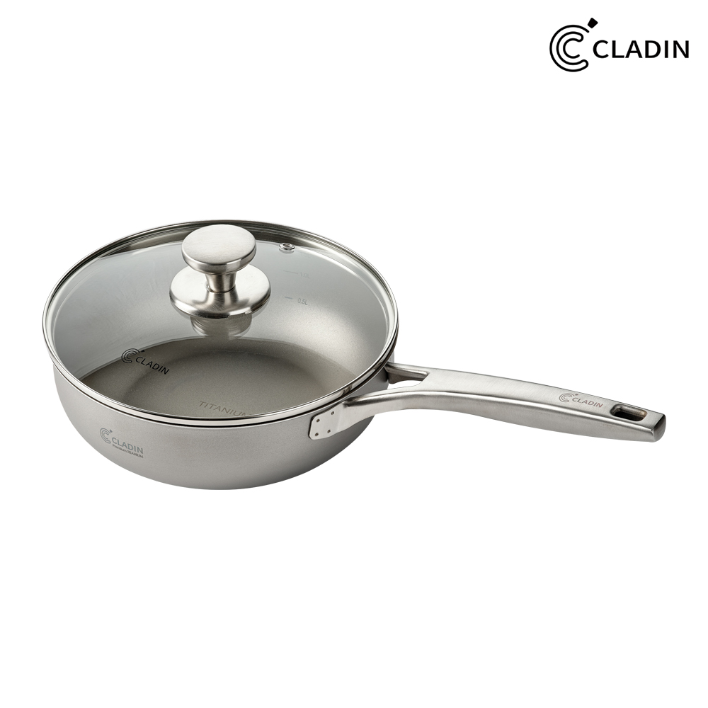 클래딘 IH 통 3중 리얼 티타늄 이연복 라면냄비 편수냄비 유리뚜껑포함 20cm