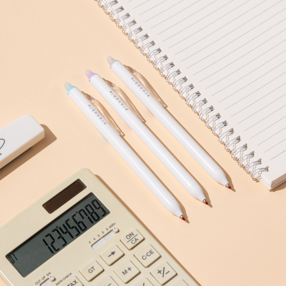 델리 지워지는 젤잉크펜 0.5mm 클래식 무지 디자인 - 상품 이미지