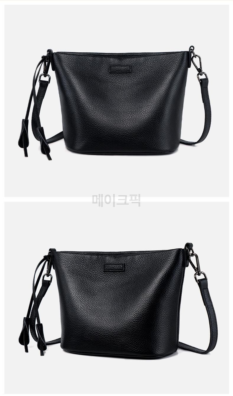 여성 가죽 숄더백 대용량 출퇴근용 실용적인 메신저백 고급스러운 디자인 엄마 선물용 데일리백 - 상세 이미지 5