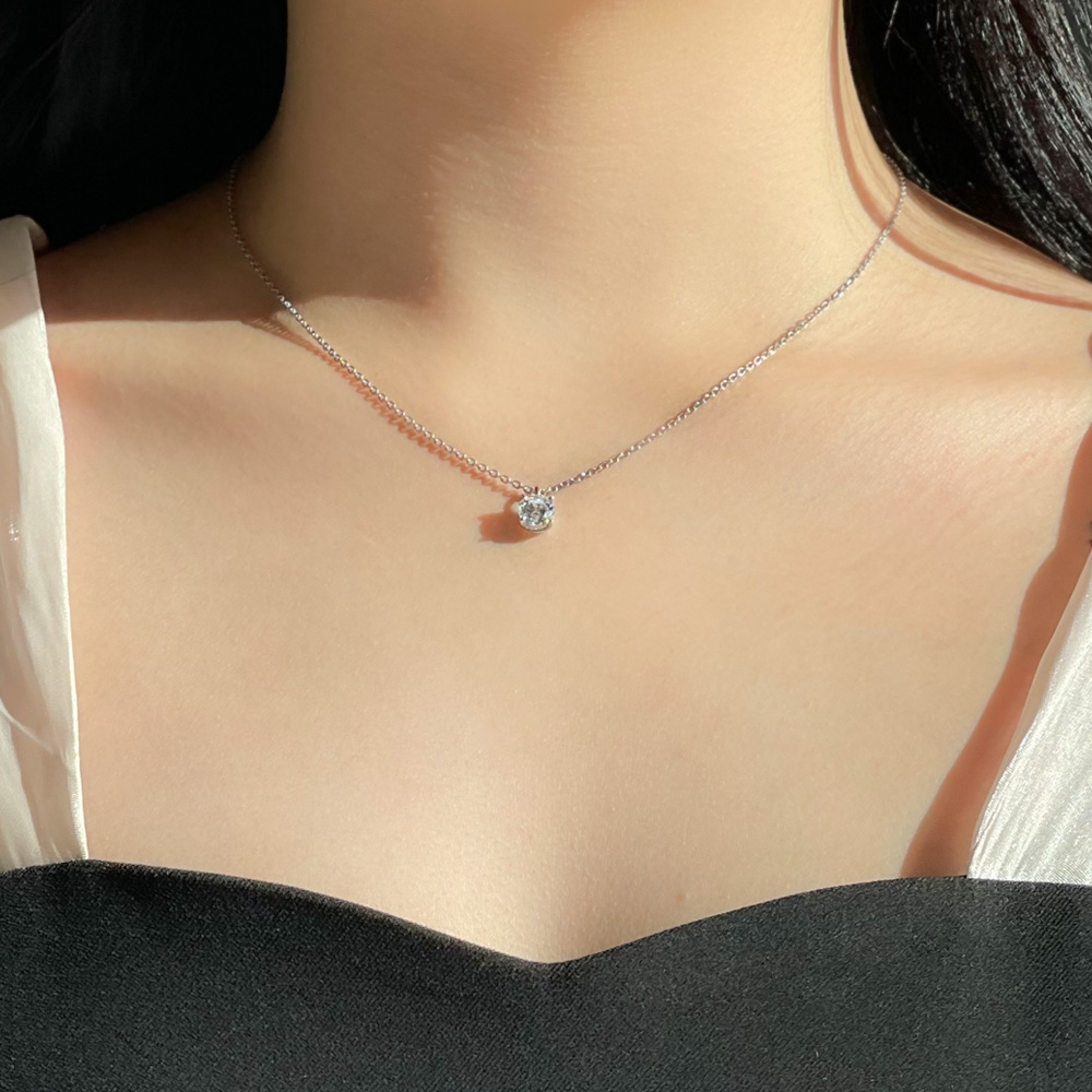 GIA 다이아 목걸이 천연 3부 5부 클래식 4프롱 결혼 예물 프로포즈 선물 기념일 - 상세 이미지 3