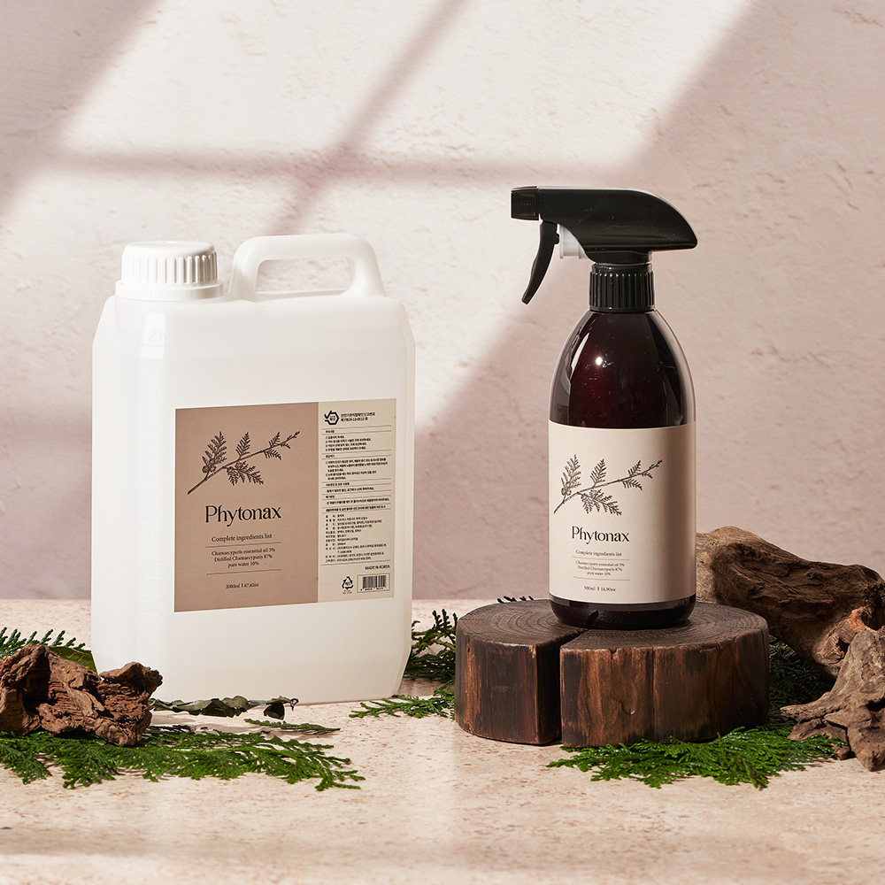 피토낵스 3%편백오일, 87%편백수를 혼합한 천연물질 피톤치드 원인제거 탈취 항균 500ml 1개 + 2L 리필 1개 할인세트