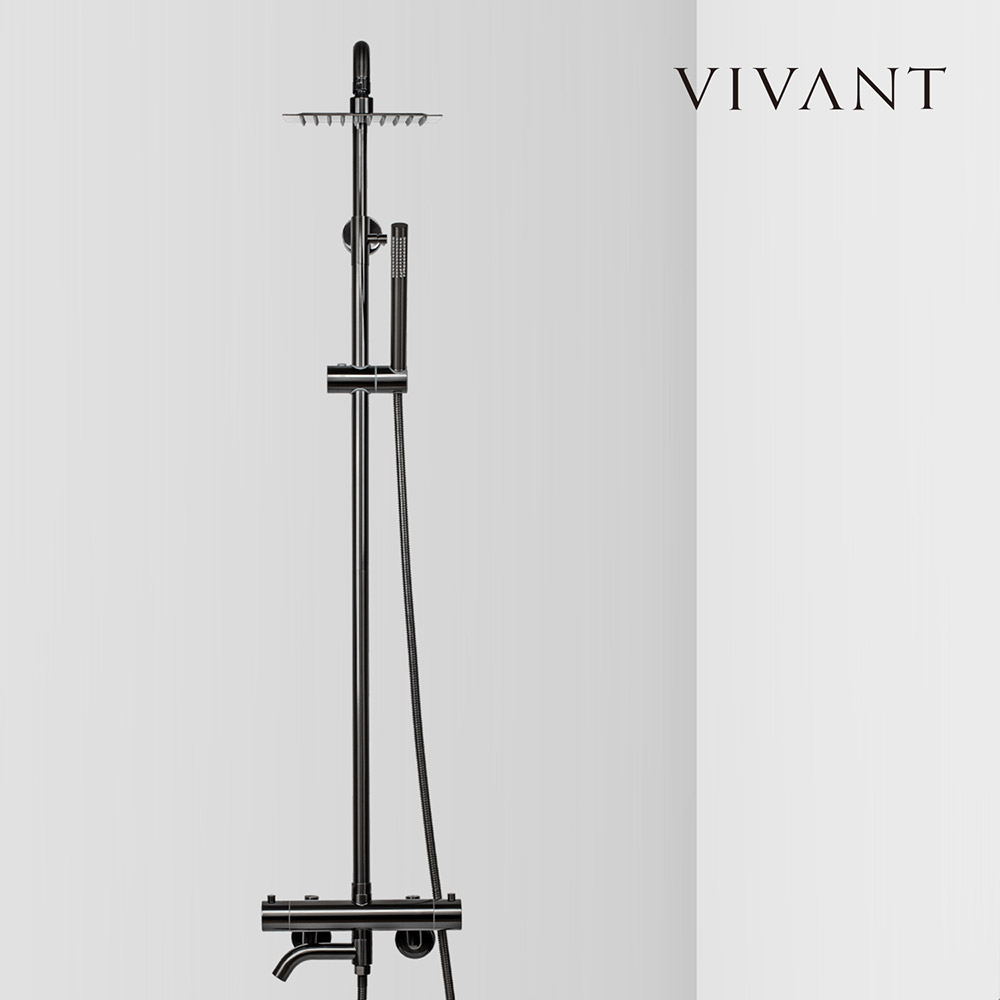 해바라기수전 레인샤워기 RA4001 RB로얄블랙 높이각도조절 물튐방지 비반트 VIVANT - 상품 이미지