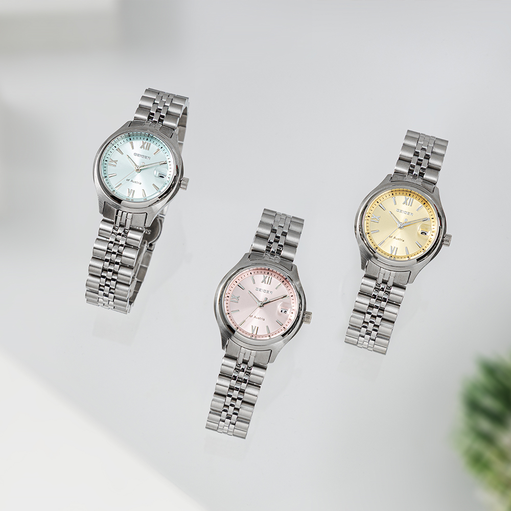 가이거시계 여성 컬러 메탈 손목시계 심플 데일리 GE1273