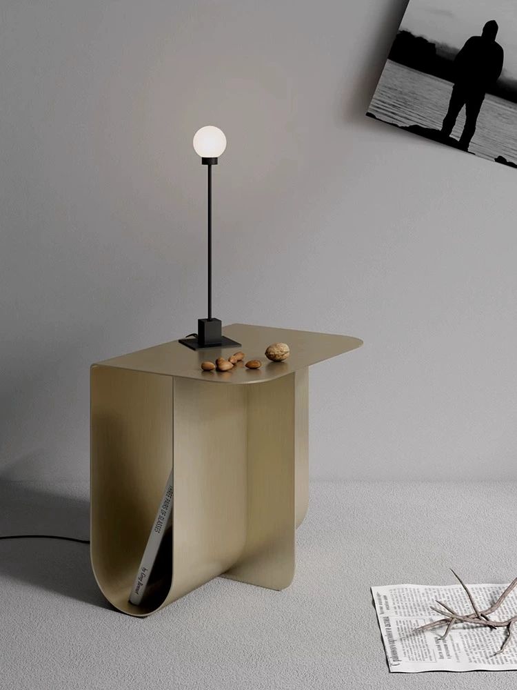 스텐 사이드 테이블 탁자 스테인리스 카페 스테인리스스틸 28.5x38x51cm - 상세 이미지 4