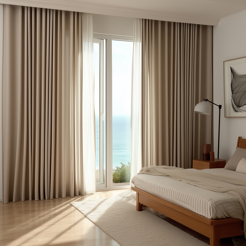 아라크네 브리즈 형상기억 암막커튼 거실 린넨 핀형 150x200