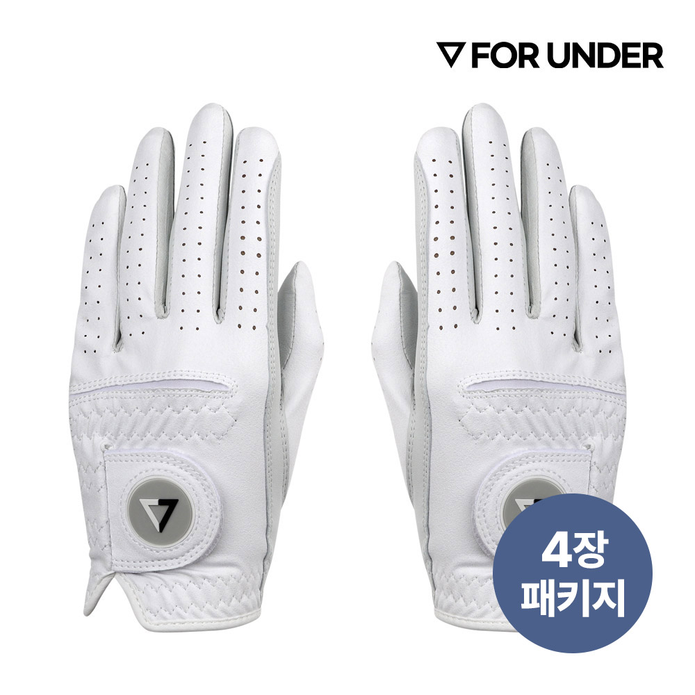 포언더 25년 신상품 반양피 여성 양손 골프장갑(4 장 1팩)