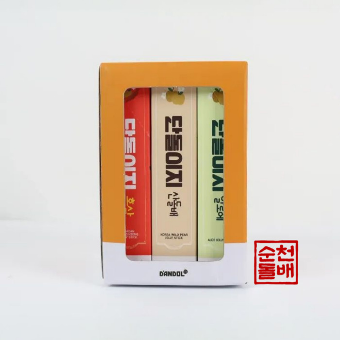 온 가족이 함께 단돌이지 젤리스틱 3종 선물세트, 산돌배 + 알로에 + 홍삼 (각 1박스씩 총 3박스) - 상세 이미지 4
