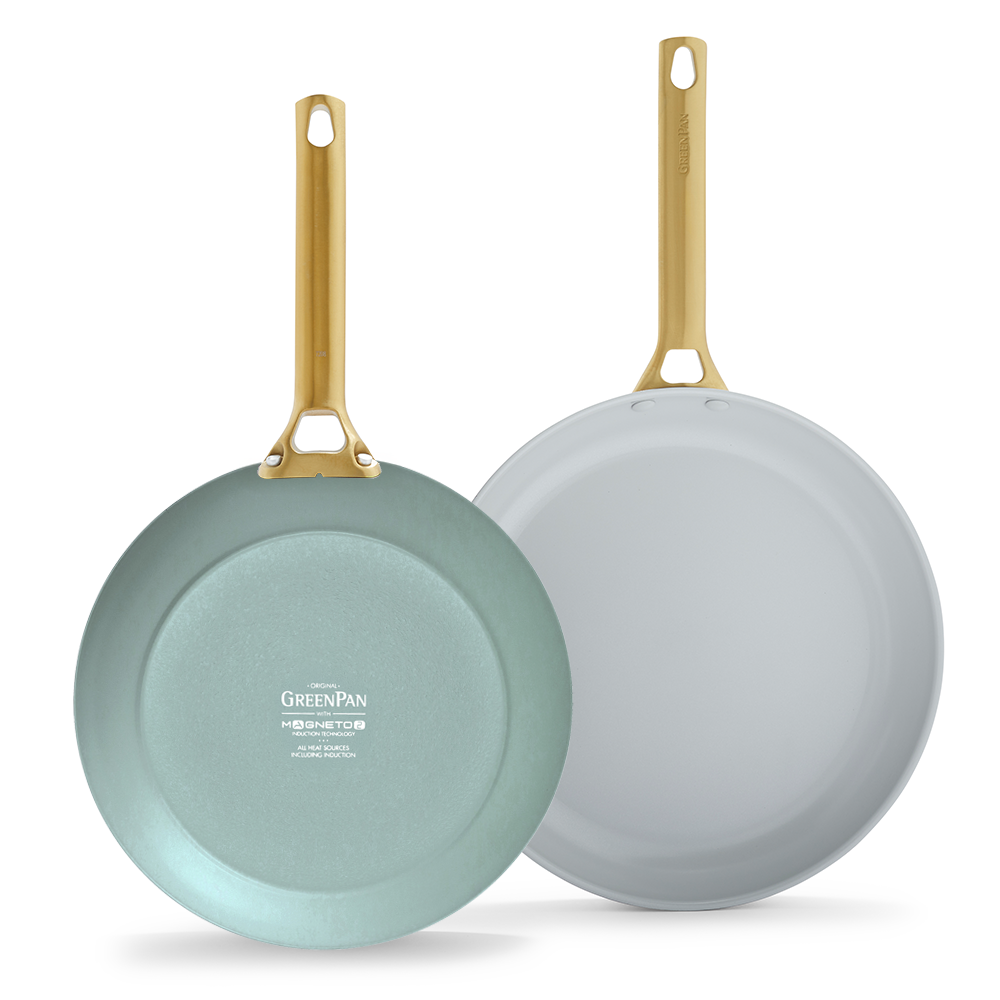 그린팬 파도바 세라믹 논스틱 코팅 인덕션 골드 프라이팬 필수 2종세트 24+28cm, 스모키스카이