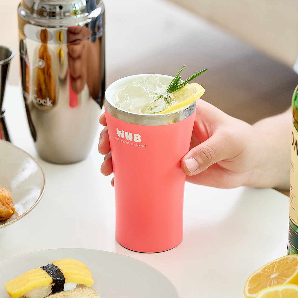 홈콕 WHB 하이볼잔 맥주잔 스텐 이중 진공 보온보냉 360ml 워하밸 세라믹코팅 집들이선물세트 - 상세 이미지 3