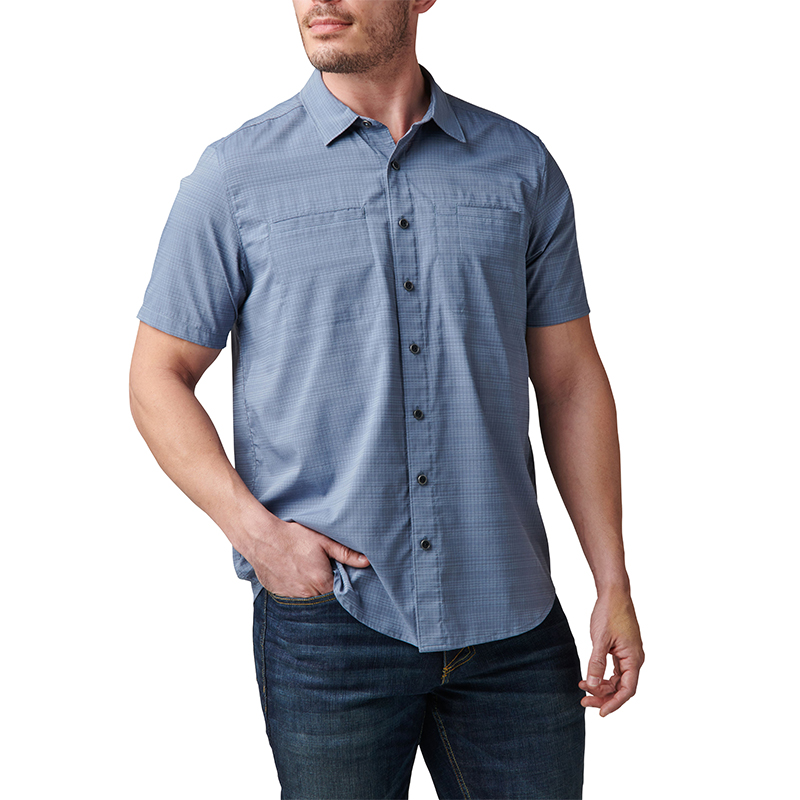 5.11 택티컬 엘리스 반팔 셔츠(그레이 블루) - 5.11 Tactical Ellis Short Sleeve Shirt(Gray blue) - 상품 이미지