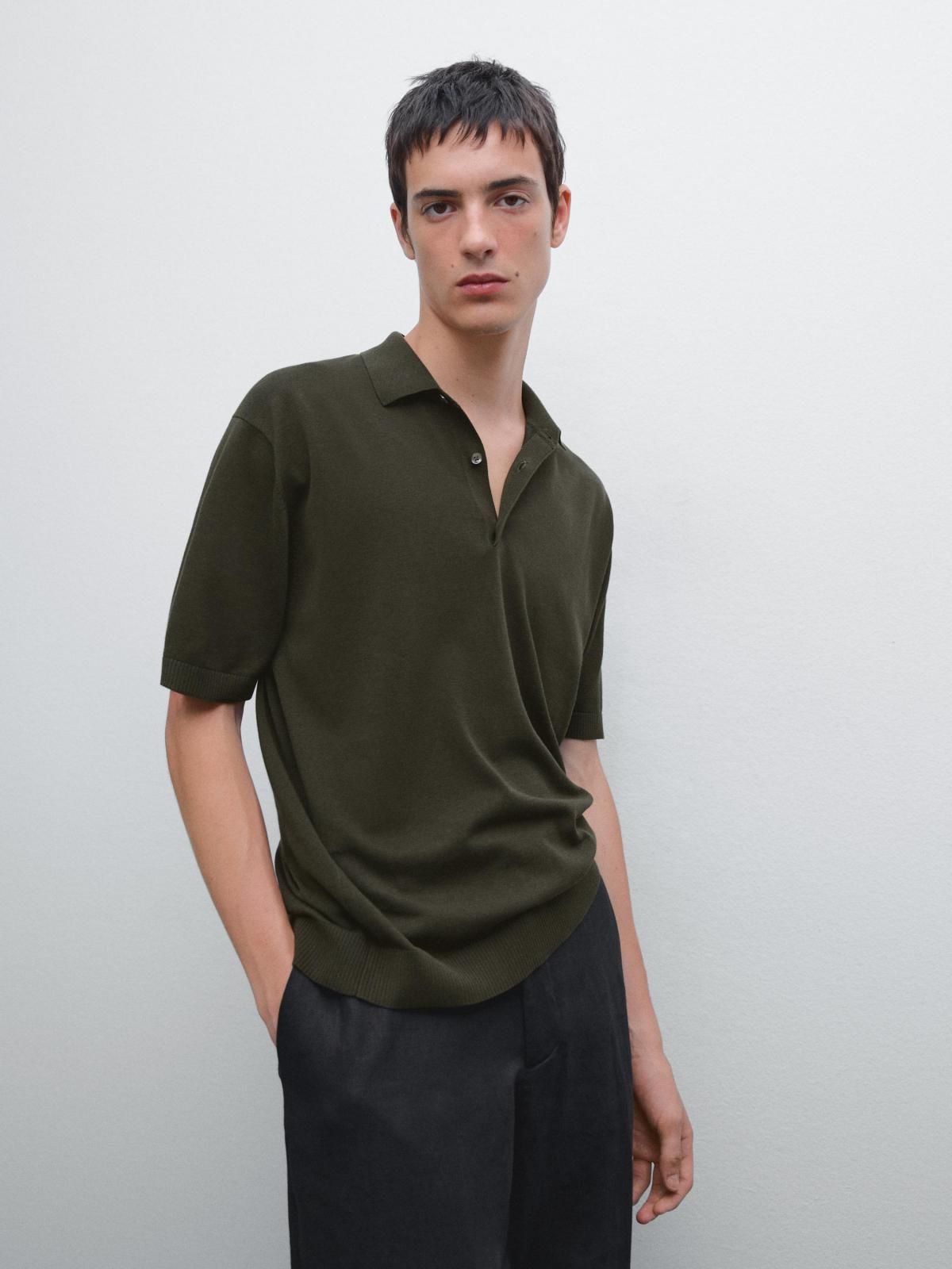 마시모두띠 반팔 니트 폴로 셔츠 1000/213 KHAKI