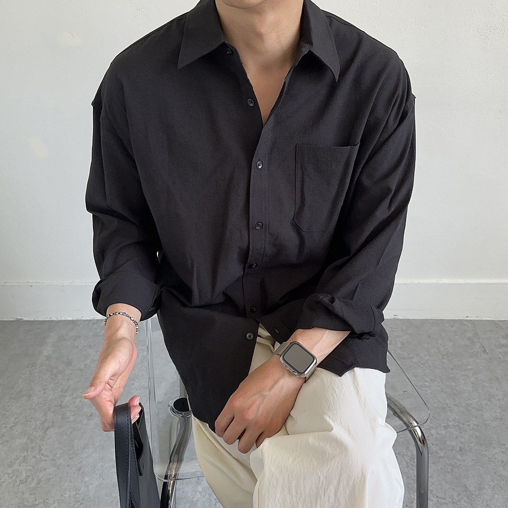 남자셔츠 오버핏 텐셀 여름 남방 남자린넨셔츠