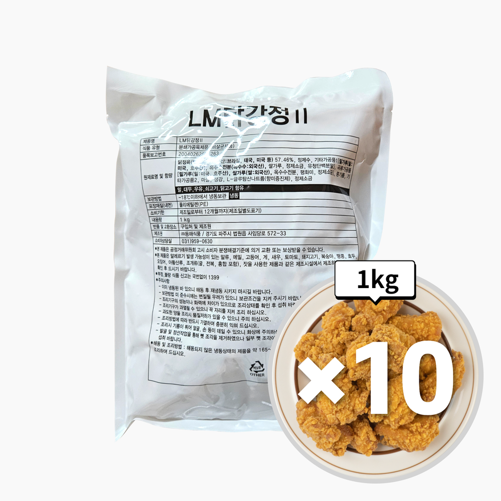 동해 LM닭강정 순살 치킨 가라아게 후라이드 1kg, 10개 - 상품 이미지