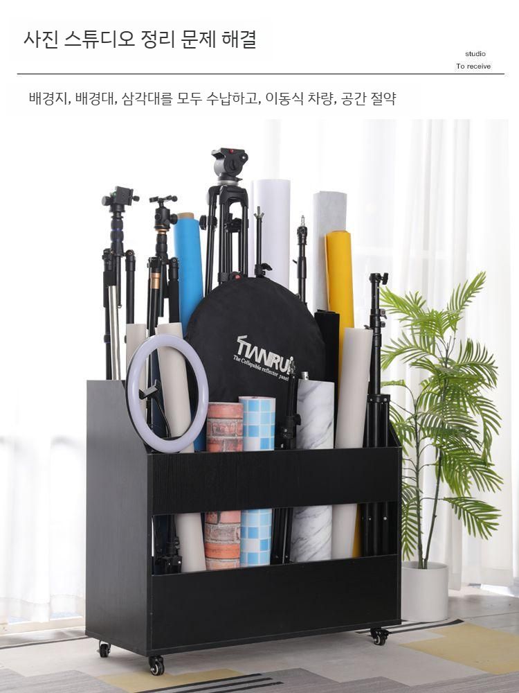 카메라 삼각대 보관함 기자재 스탠드 진열 장비 선반 박스 정리대 - 상세 이미지 4