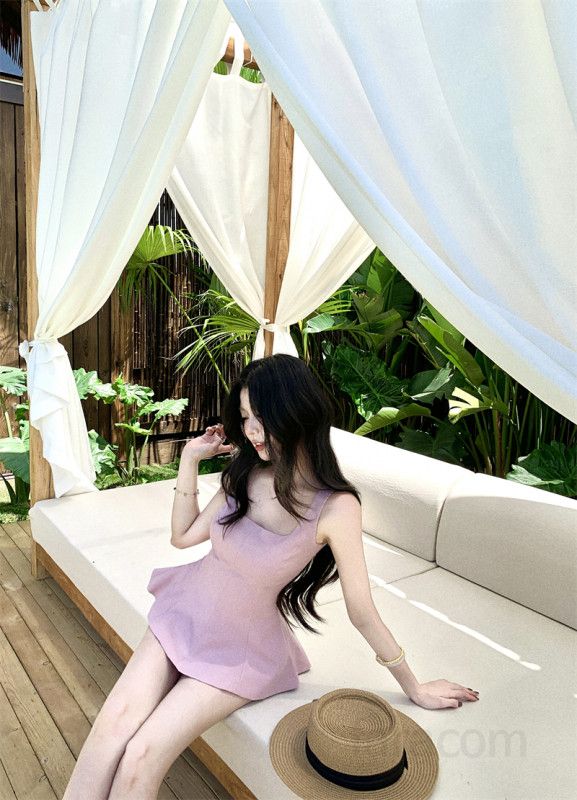 여성 여름 백리스 페플럼 뷔스티에 민소매 미니 스커트 투피스 코디 데이트룩 하객룩 바캉스 봄 여름 13248 - 상세 이미지 2