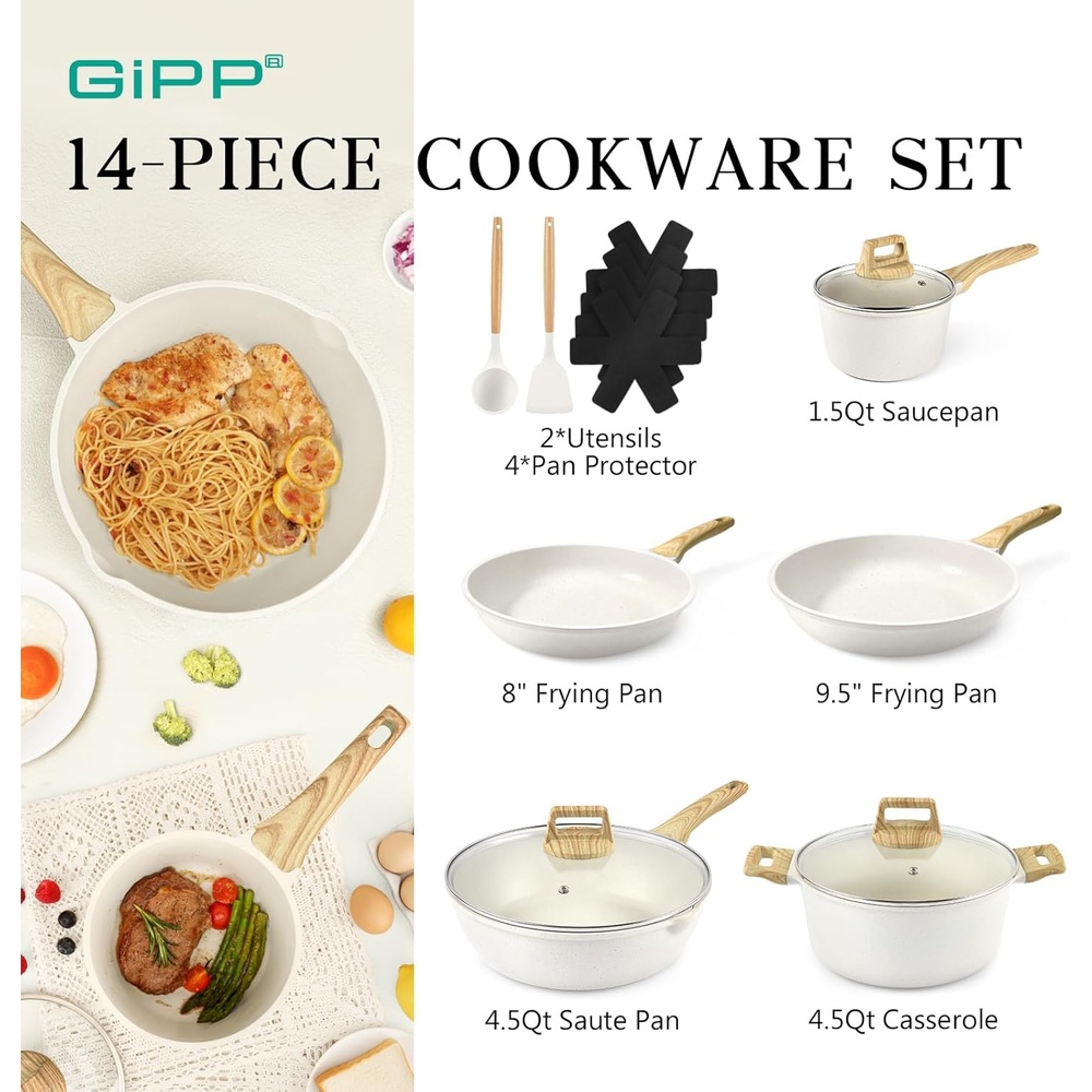 GiPP 14종 화강암 냄비세트 (화이트) - 상세 이미지 2