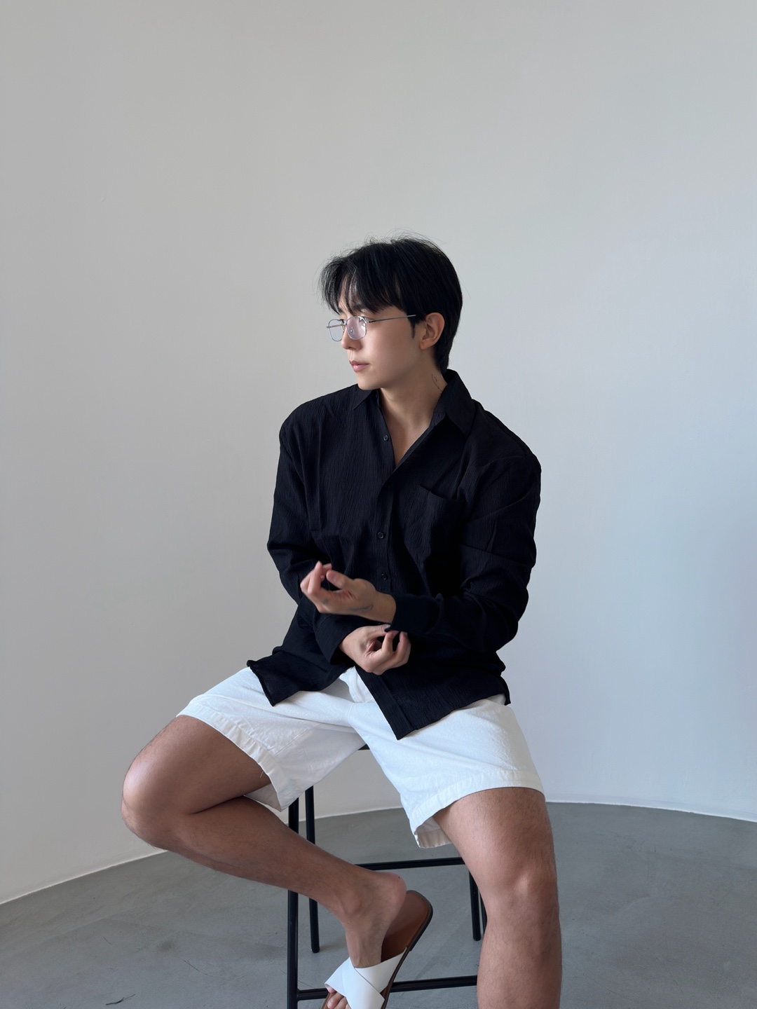 남자여름남방 남자시어서커셔츠 여름긴팔셔츠 - 상세 이미지 4
