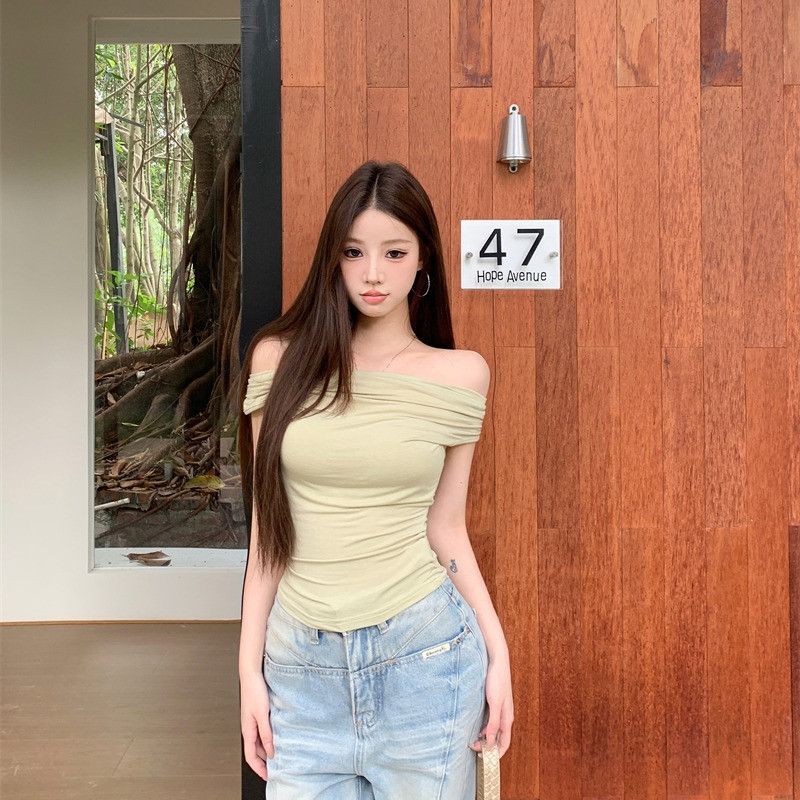 여성 코튼 드레이프 카울넥 민소매 나시 크롭 슬리브리스 여름 베이직 시원한 데일리티셔츠 봄 여름 13249 - 상품 이미지