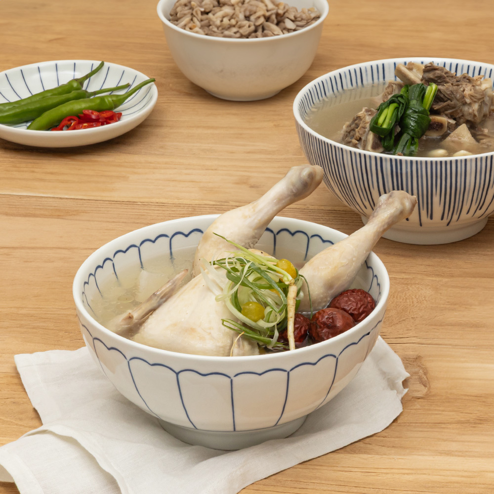 모루 일본풍 도자기 라면기 4P 세트 냉면그릇