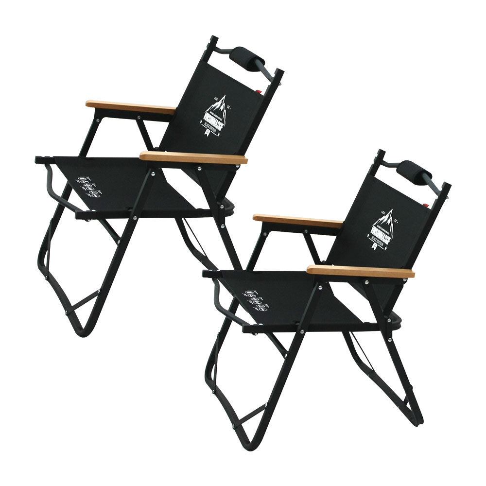 빈슨메시프 폴딩 로우체어 경량 알루미늄 공원 나들이 피크닉 캠핑의자 블랙, 2개