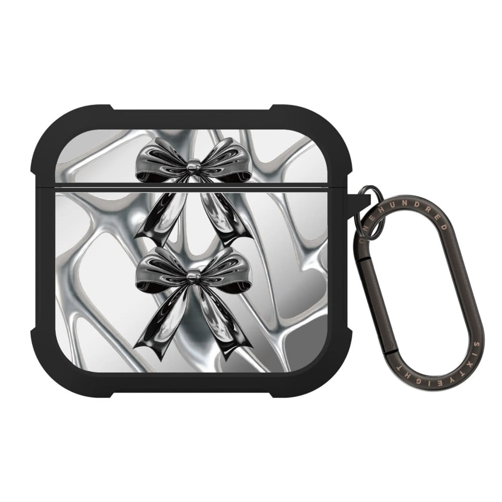 에어팟 4세대 미러 케이스 범퍼 Kit 거울 실버 시크 리본