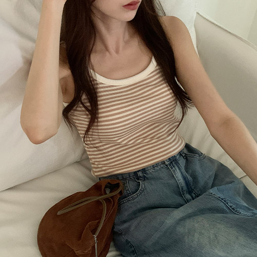 헤이브 컬러 스트라이프 나시 슬리브리스 ts4678 이미지 2