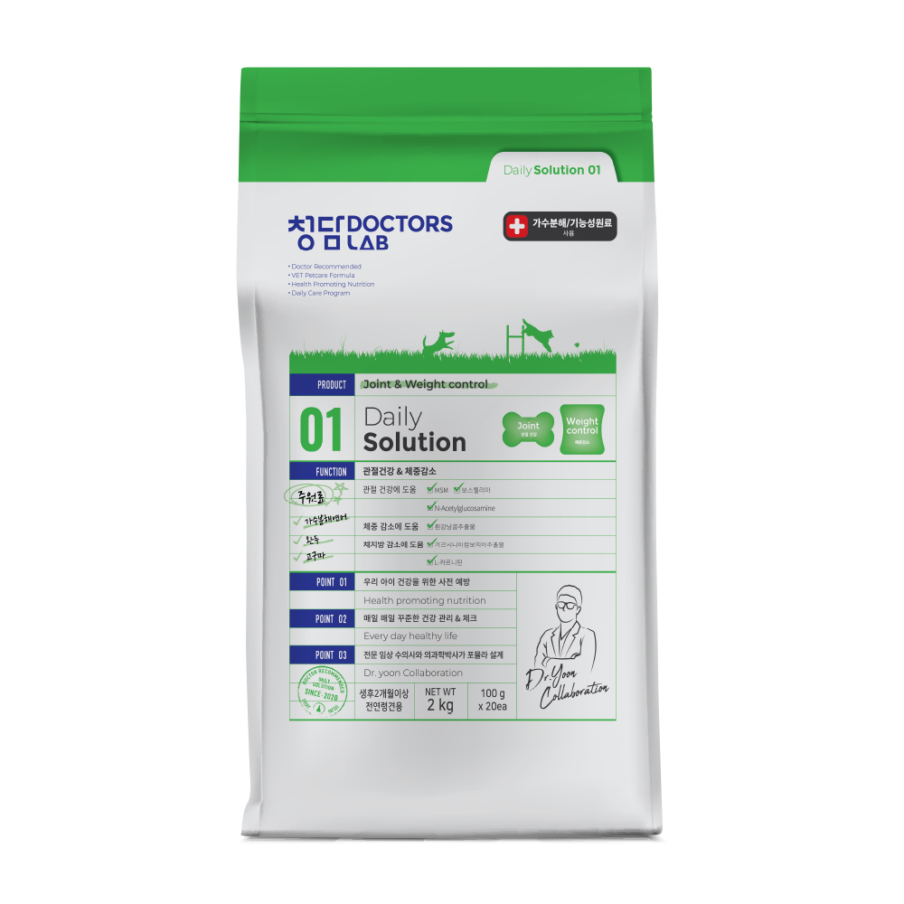 청담닥터스랩 강아지 가수분해 사료 관절+다이어트+터키츄 하드링 4개, 5kg, 1개