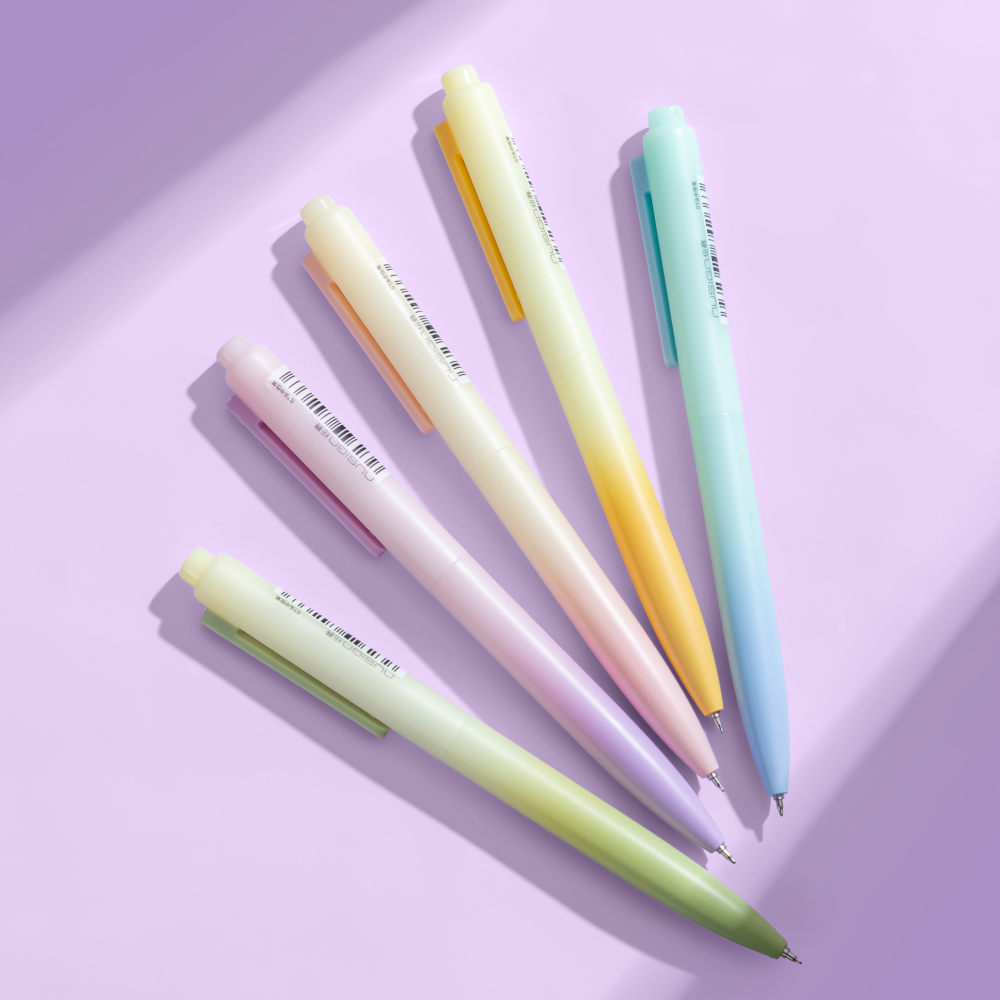 누사인 그라데이션 디자인 노크식 젤잉크펜 0.5mm - 상품 이미지