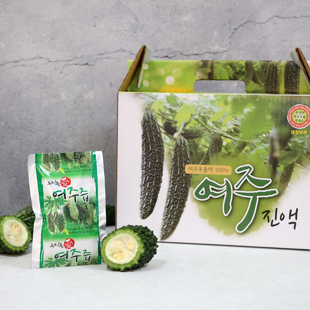 건강밥상 국내산 100% 여주즙 무첨가 순수 생여주 진액 액기스 원액 100ml 50포 - 상세 이미지 3